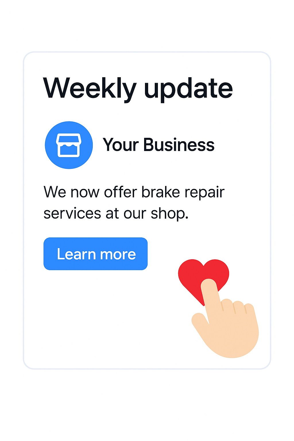 Example weekly update post to engage your community